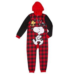 Girls' Peanuts Snoopy Hooded Union Suit Sleeper